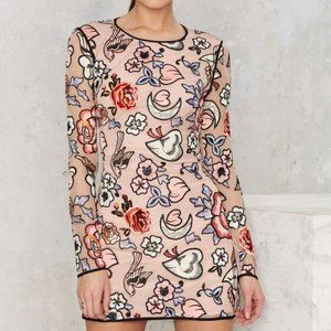 SOLD 🚫| Nasty Gal Embroidered "Tattoo Dress"